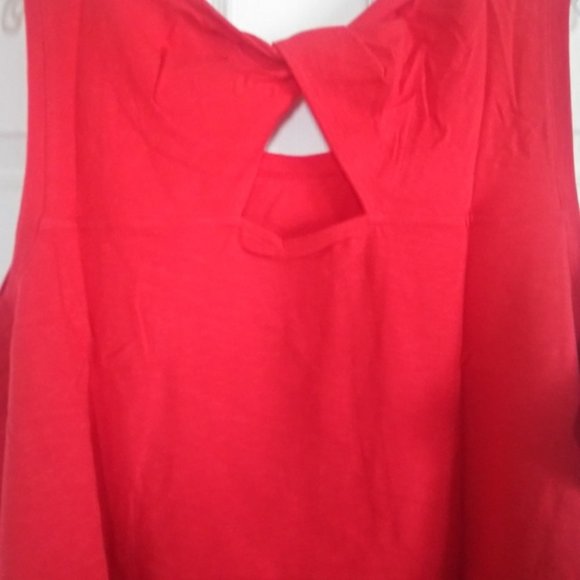 Cute Denim & Co Red Slub Knit Tank w Twist Back 5X-NWT - Picture 4 of 4